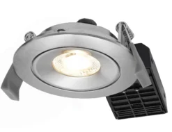 Nordtronic Low Profile DOB indbygningsspot, komplet inkl. driver, 5W, 2700K-3000K, børstet aluminium