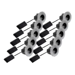 Nordtronic Uni Install ECO indbygningsspot, 10 stk/pakke, GU10, rund