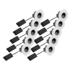 Nordtronic Uni Install ECO indbygningsspot, 10 stk/pakke, GU10, rund