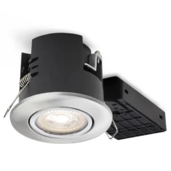Nordtronic Uni Install indbygningsspot, GU10 (230V), rund, børstet alu