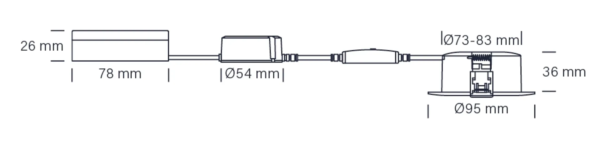 Nordtronic Velia ECO LED indbygningsspot, 230V, 7W, 2700/3000/4000K, CRI90, 500lm, rund