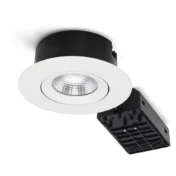 Nordtronic Velia ECO LED indbygningsspot, 230V, 7W, 2700/3000/4000K, CRI90, 500lm, rund