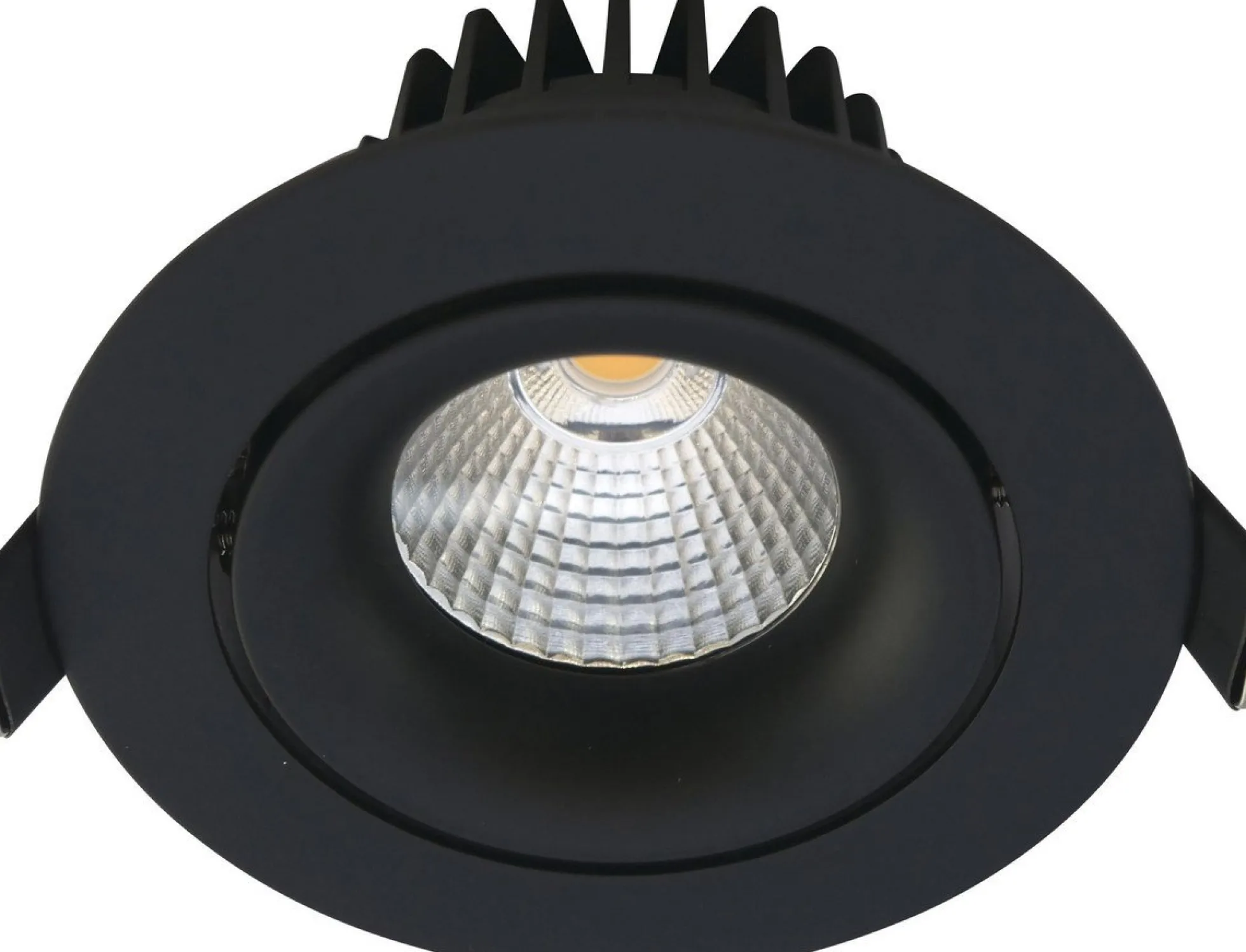 Nordtronic Velia Tilt LED indbygningsspot 230V, 30° kip, 2700K, IP44, 650lm, sort (mat)