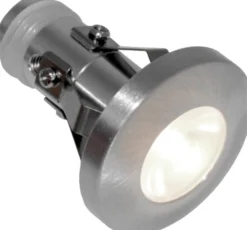 Nordtronic Viola Mini, lille udendørs LED-spot, 2W / 30° / 2700K / dæmpbar - børstet stål