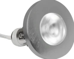 Nordtronic Viola Mini, lille udendørs LED-spot, 2W / 30° / 2700K / dæmpbar - børstet stål
