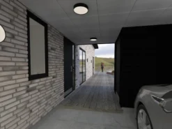 Nordtronic Zoe, udendørs LED væglampe / loftlampe, dæmpbar, sort