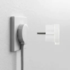 NORM flad design stikprop, schuko, m. jord, vinkel, rund, mat overflade