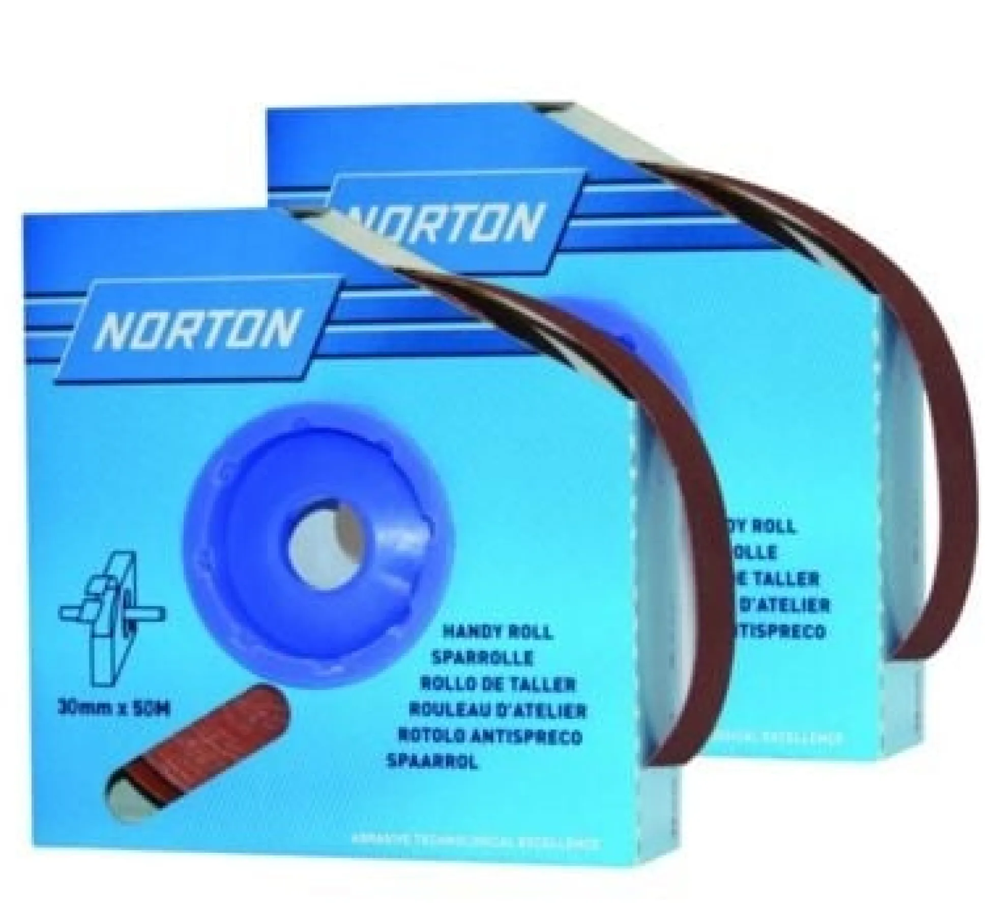 Norton slibelærredrulle R222, 30 mm, korn 100 aluminiumoxid til stål og træ - rulle a 50 meter