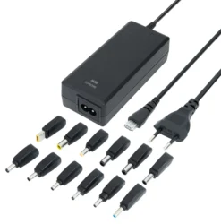 Notebook charger, 15-20 V, 6 A, 90 W, 12 tips, black