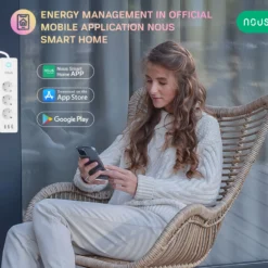 Nous A5 Smart Plug/Stikdåse, 3x230V, 3xUSB-A, WiFi (restsalg)