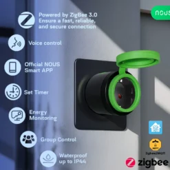 Nous A6Z Outdoor Smart Plug, IP44, Zigbee - 2 pak