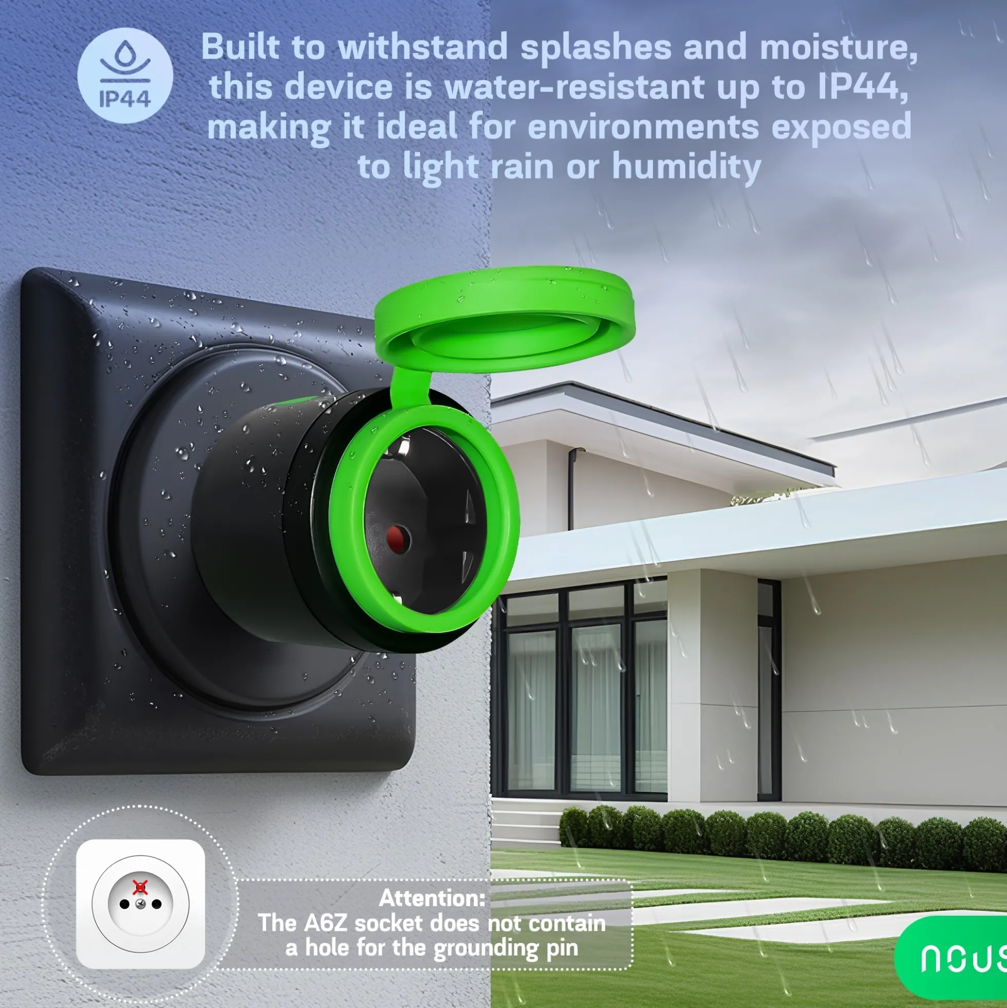 Nous A6Z Outdoor Smart Plug, IP44, Zigbee - 2 pak