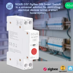 Nous D3Z DIN-skinne relæ, 25A, Zigbee