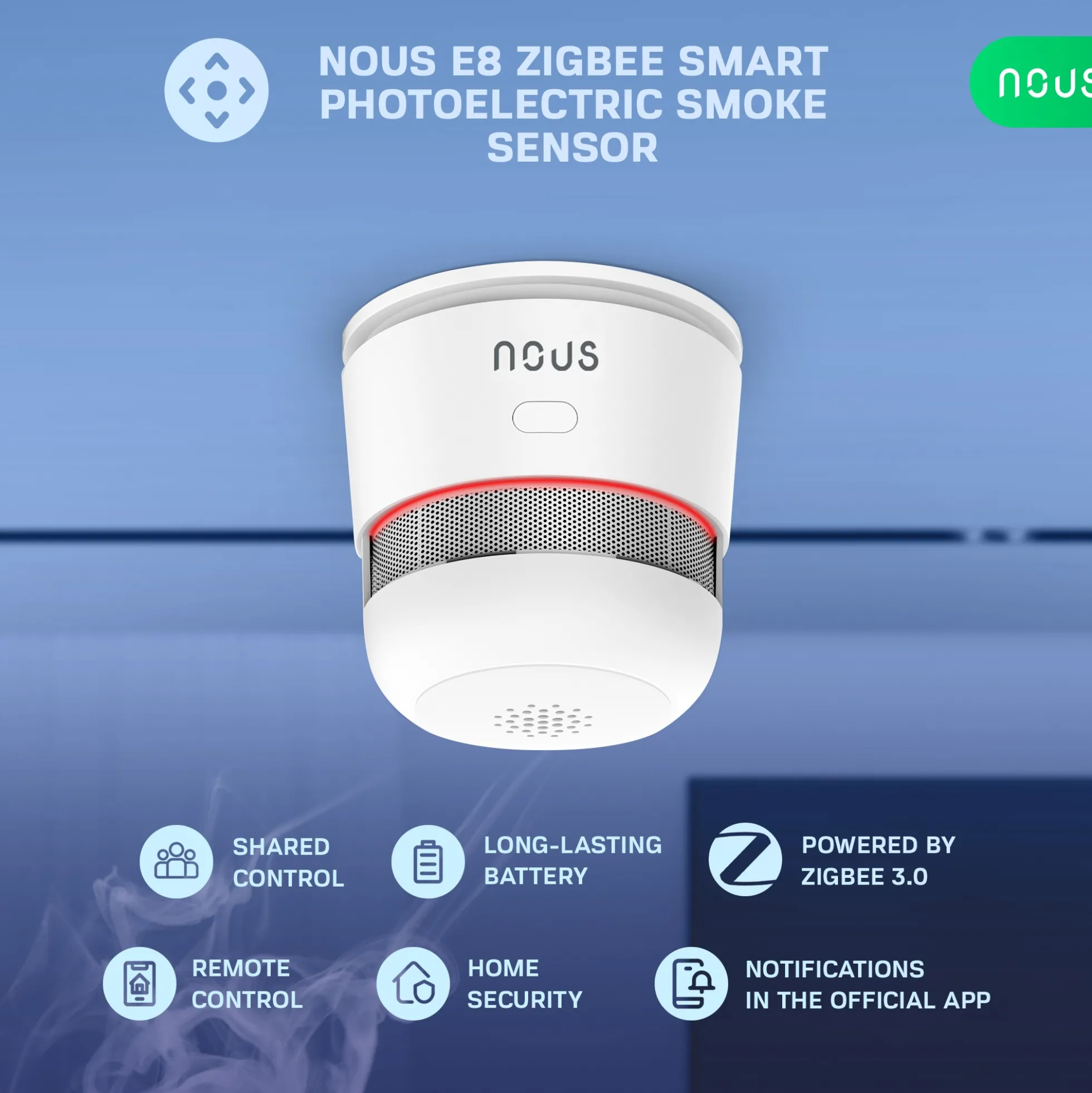 Nous E8 Smart Røgalarm, Zigbee