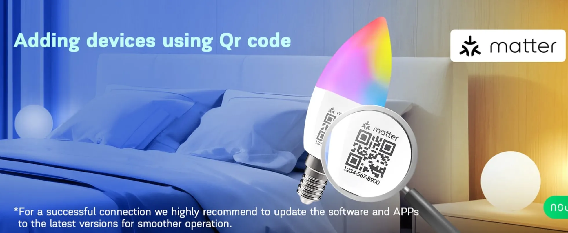 Nous P4 E14 Smart Pære, RGB, 470lm, 4,5W, Matter - 2 pak