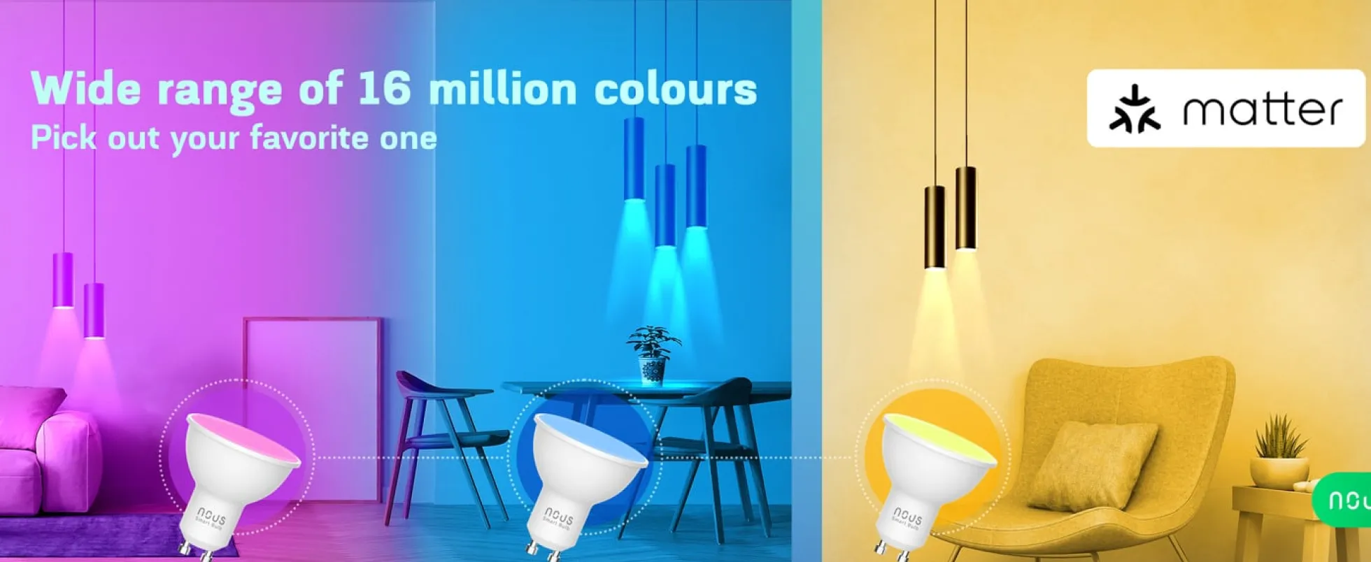 NOUS P8 GU10 Smart Pære, 420lm, 4,5W, Matter