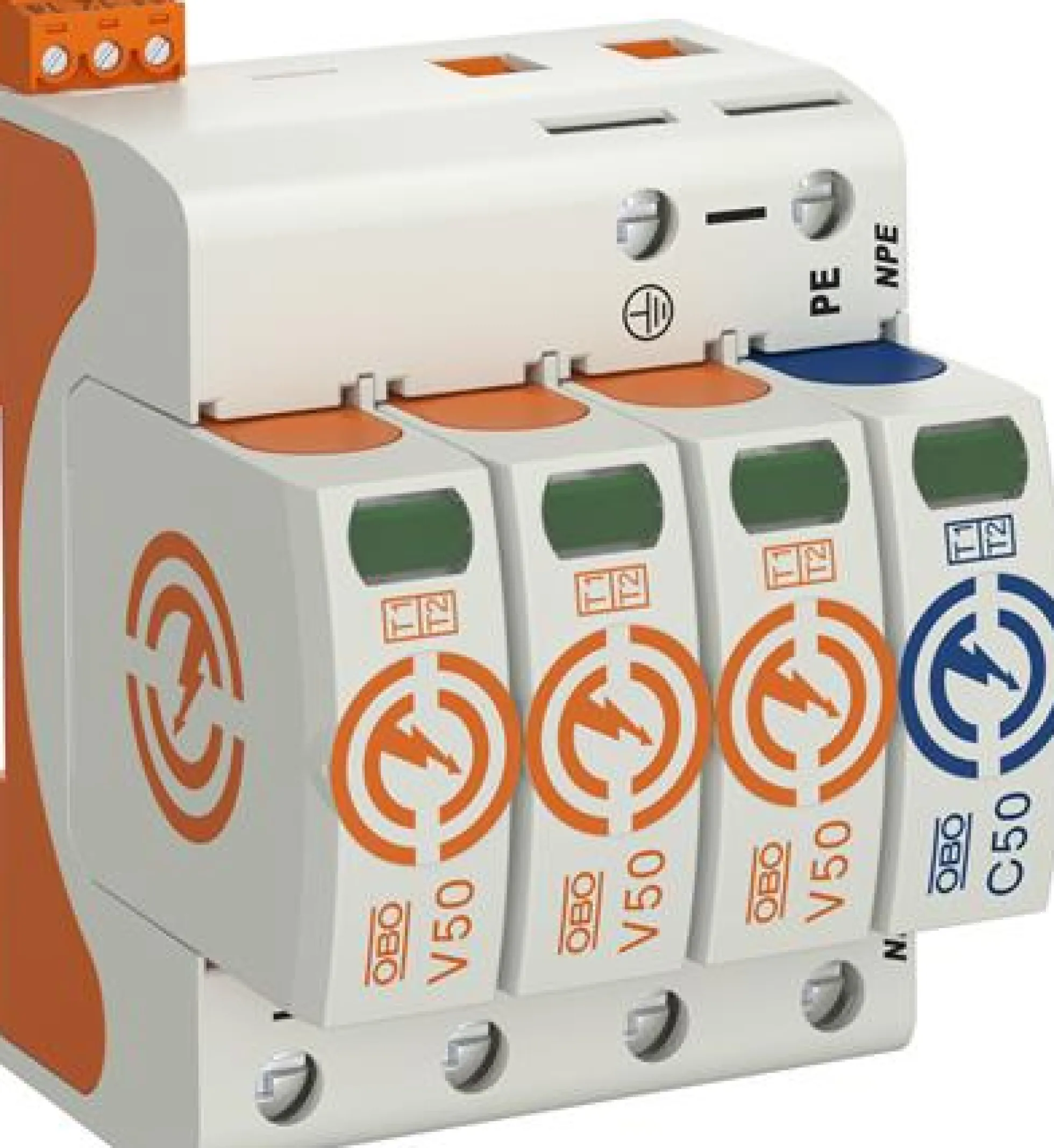OBO Bettermann V50-3+NPE+FS-280, kombiafleder type 1+2