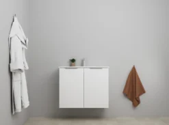 Online møbelsæt, 81 cm, mathvid, 2 låger - Sanibell