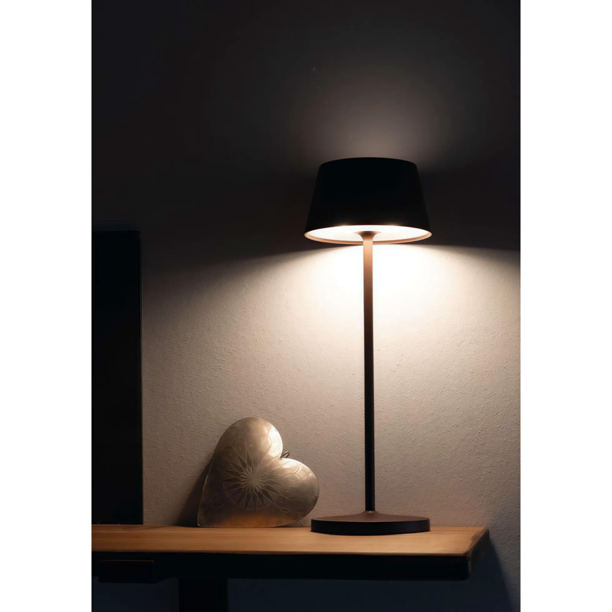 Opladelig LED bordlampe, brun, touch dæmpbar, IP54, 3000K, 3W - Dæmpbar