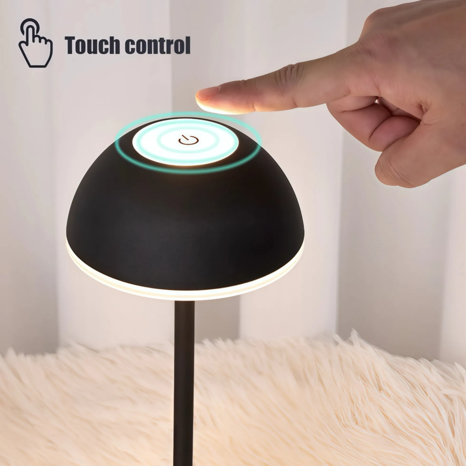 Opladelig LED bordlampe inde/ude - touch dæmpbar, 3i1, IP54 udendørs