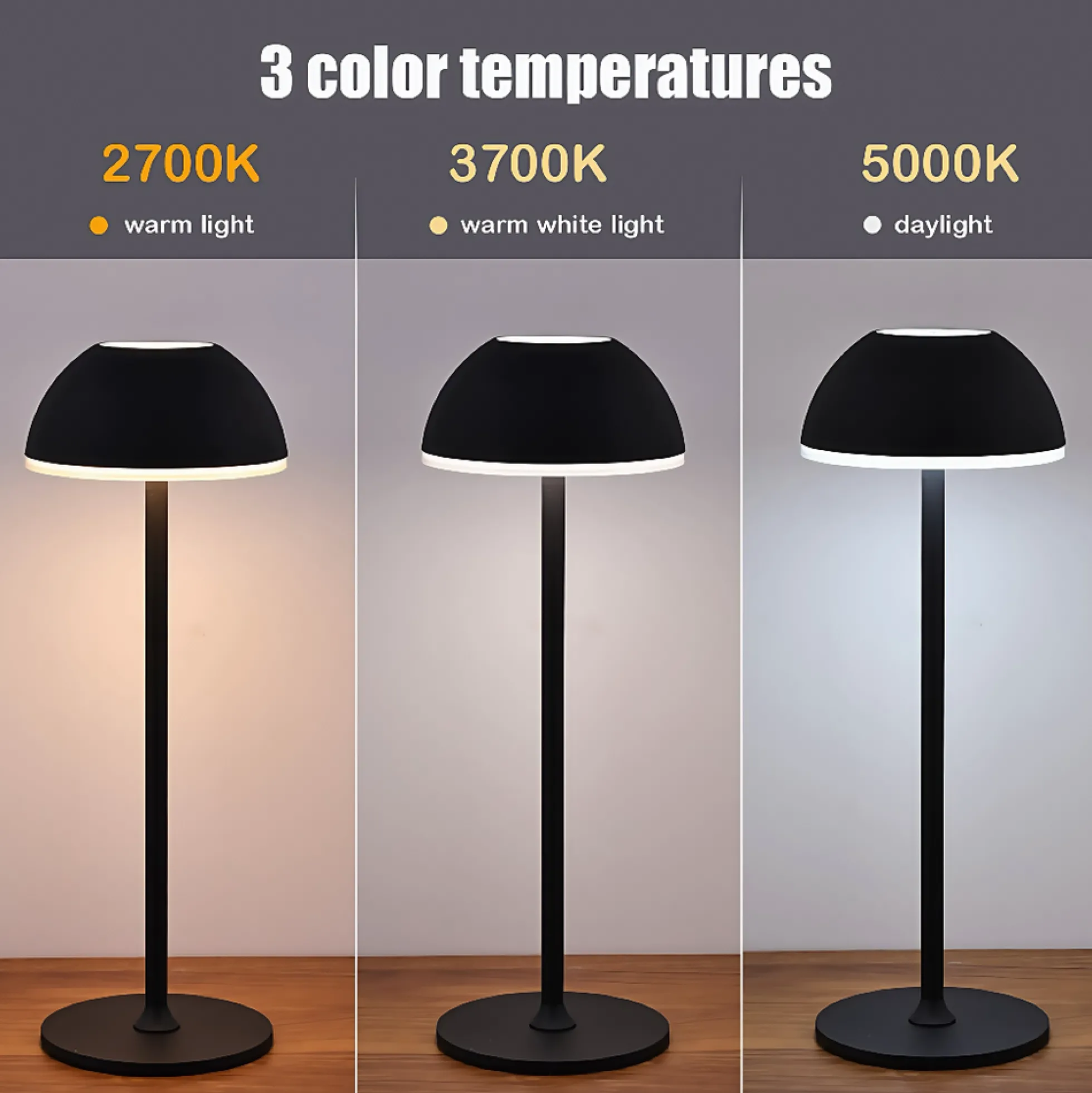 Opladelig LED bordlampe inde/ude - touch dæmpbar, 3i1, IP54 udendørs