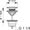 Oras komplet push-up bundventil, 1 1/4", Ø63 mm, mat sort