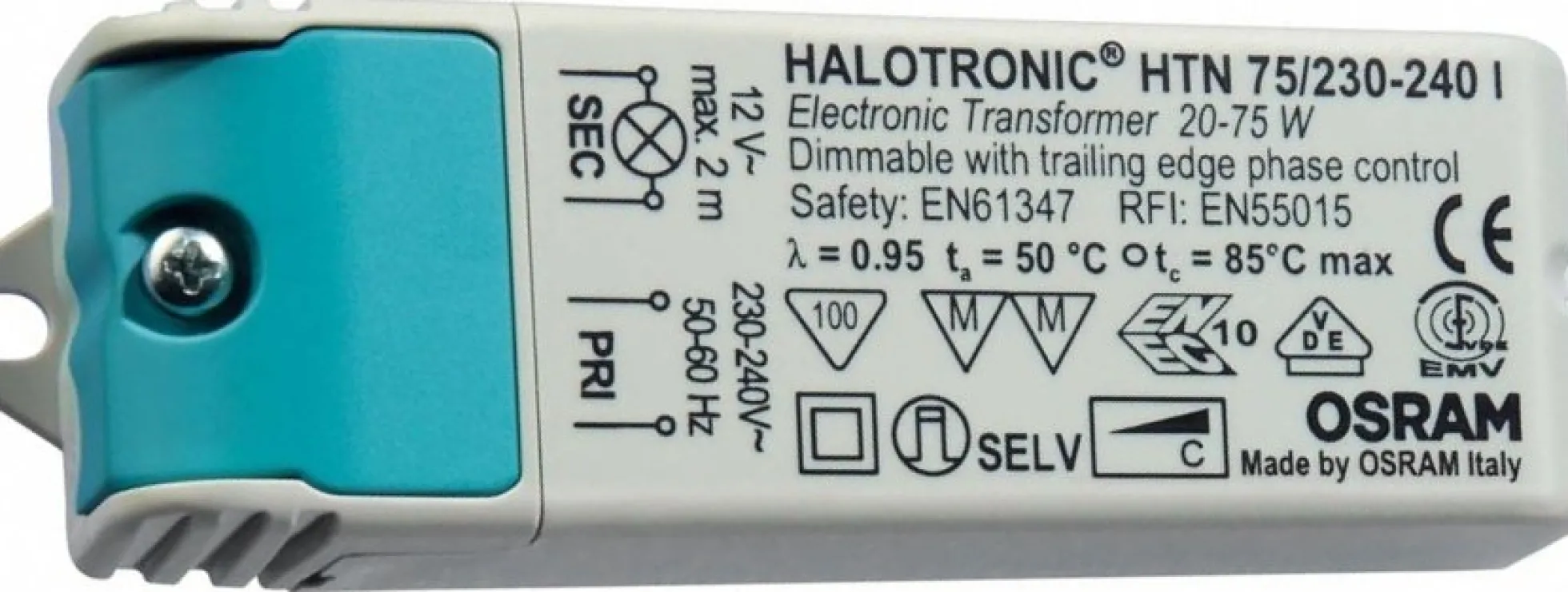 Osram Halotronic-Compact Nano – Elektronisk transformer, 11,7Vac / 20-75W (HTN 75)