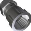 Overgang 1/2" - 10 mm, med muffe, forkromet