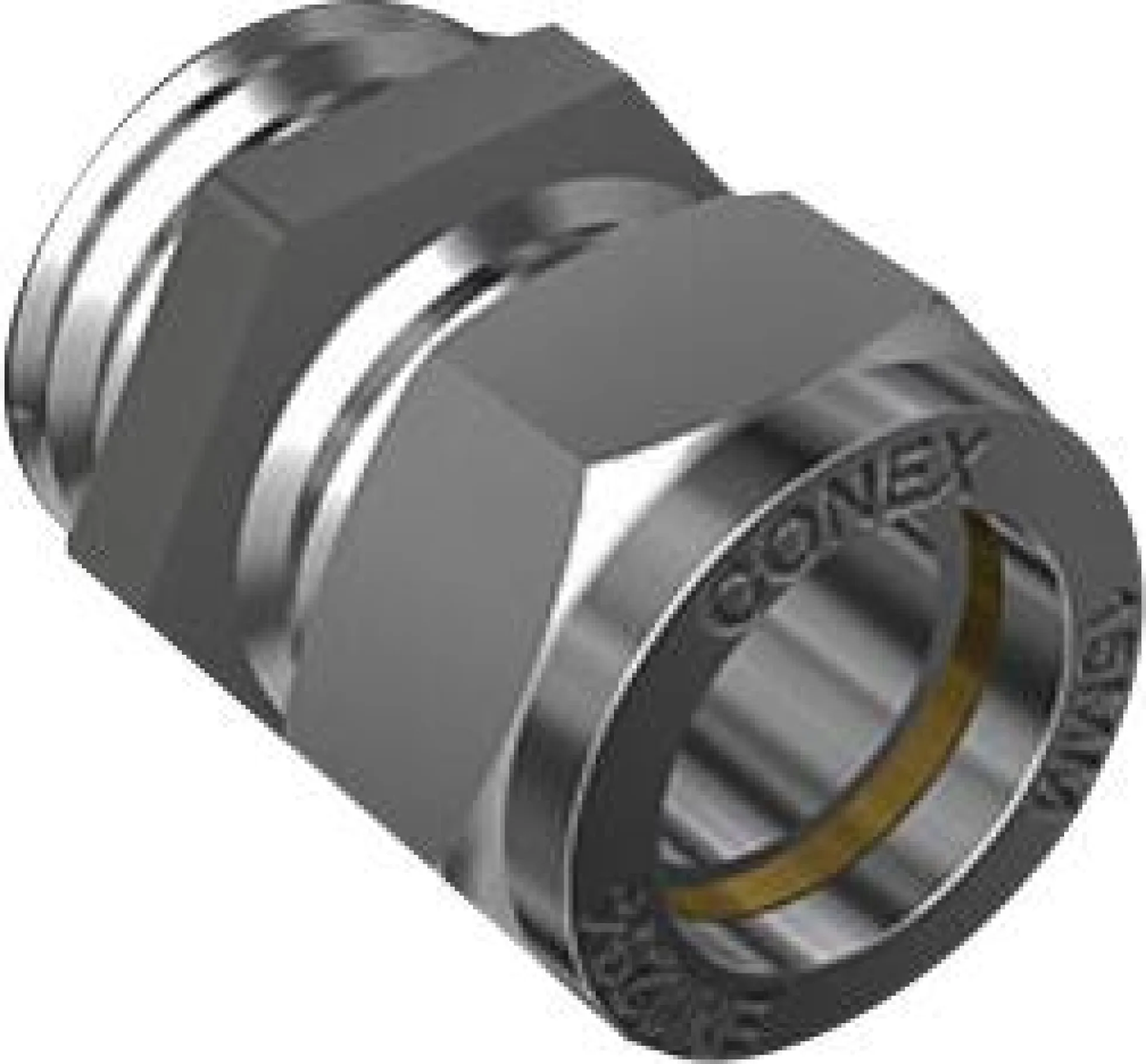 Overgang 1/2" - 12 mm, med nippel, forkromet