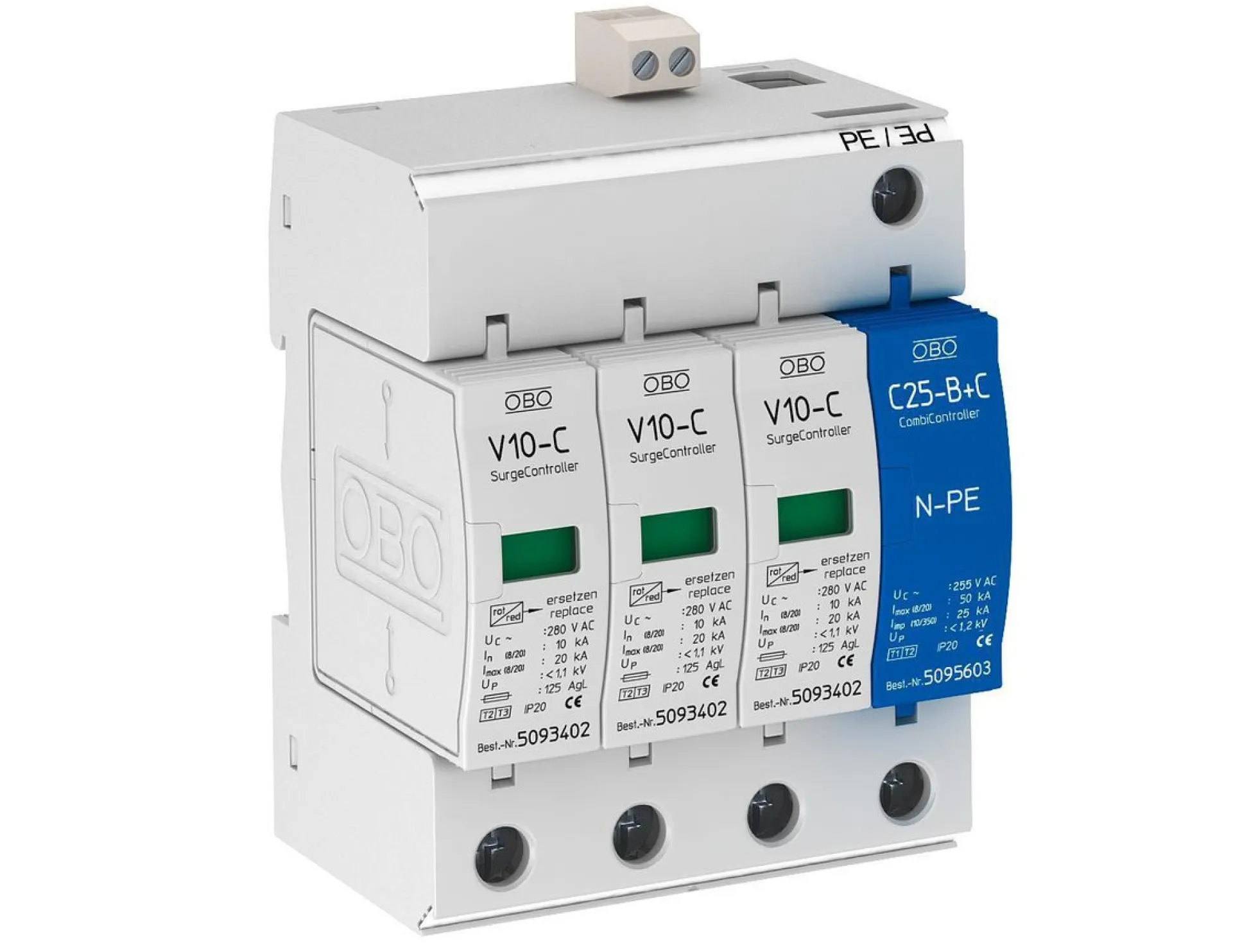 Overspændingsafleder, V10 3+1 udførelse med FS 280V
