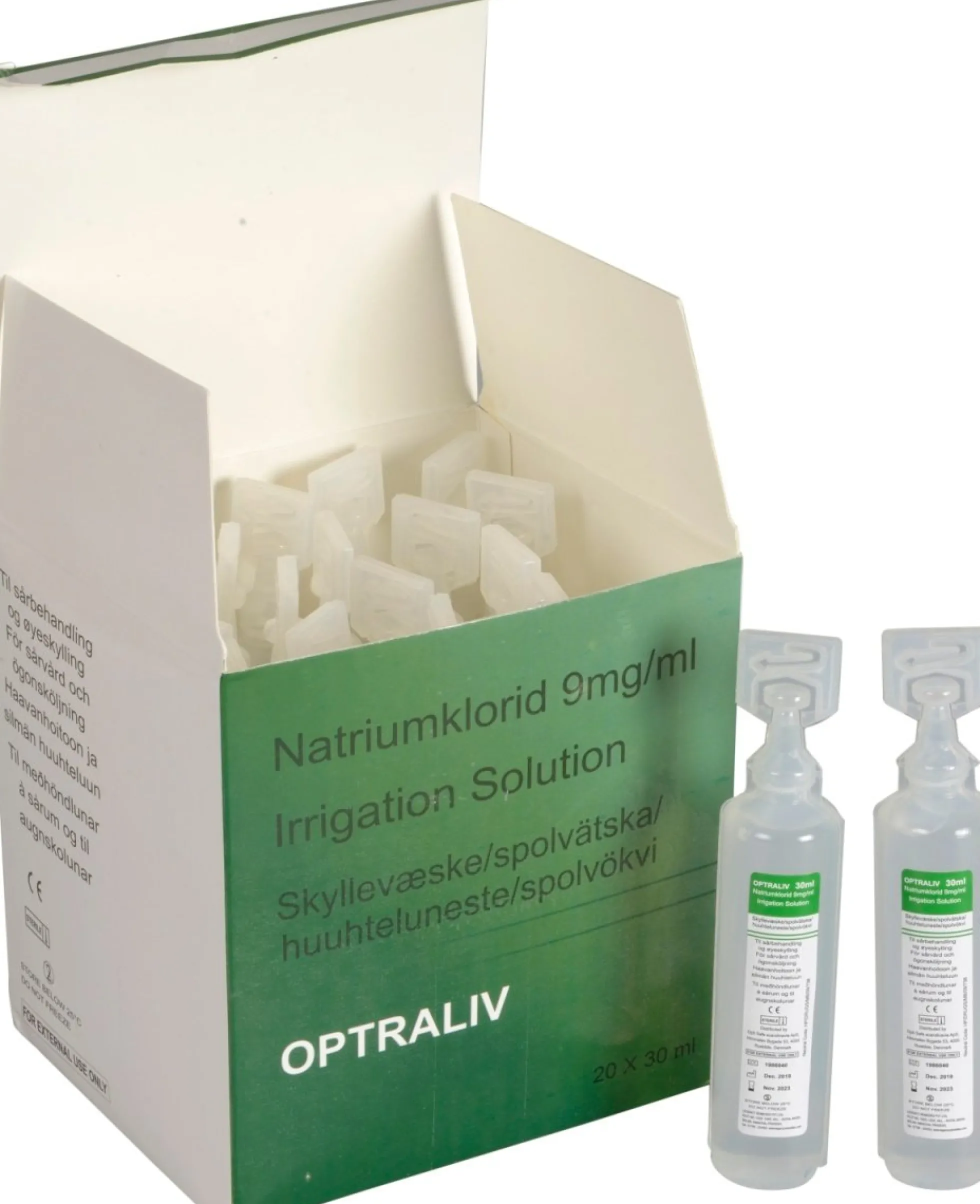 OX-ON refill til øjenskyllestation, 20 x 30 ml
