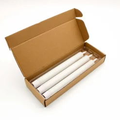 3-pak hvide LED stearinlys med flammeeffekt, Ø2,2cm, højde: 24,5cm, fjernbetjening og timer