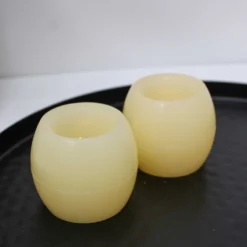 2-pak LED kugle stearinlys med flammeeffekt - Ø5 cm, 6 cm høj, lavet af ægte stearin