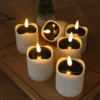 6-pak LED solcelle stearinlys, Ø5cm, 8cm høj, IP44 udendørs