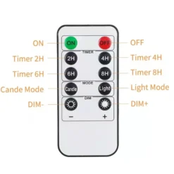 4-pak LED udendørs bloklys, Ø5,5cm, højde 10/13/15/17cm, inkl. fjernbetjening