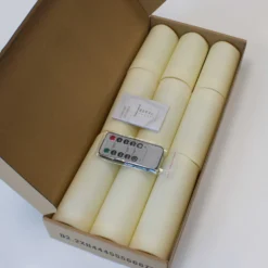 9-pak LED udendørs bloklys med fjernbetjening, batteri og timerfunktion - Ø5,5cm højde: 13/15/17,5cm, trådløs og vandtæt