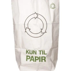 Papirsæk, 2-lags, 110 liter, 70x110 cm, hvid