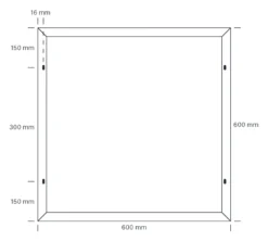 Påbygningsramme 60x60 til Nordtronic ECOtech paneler