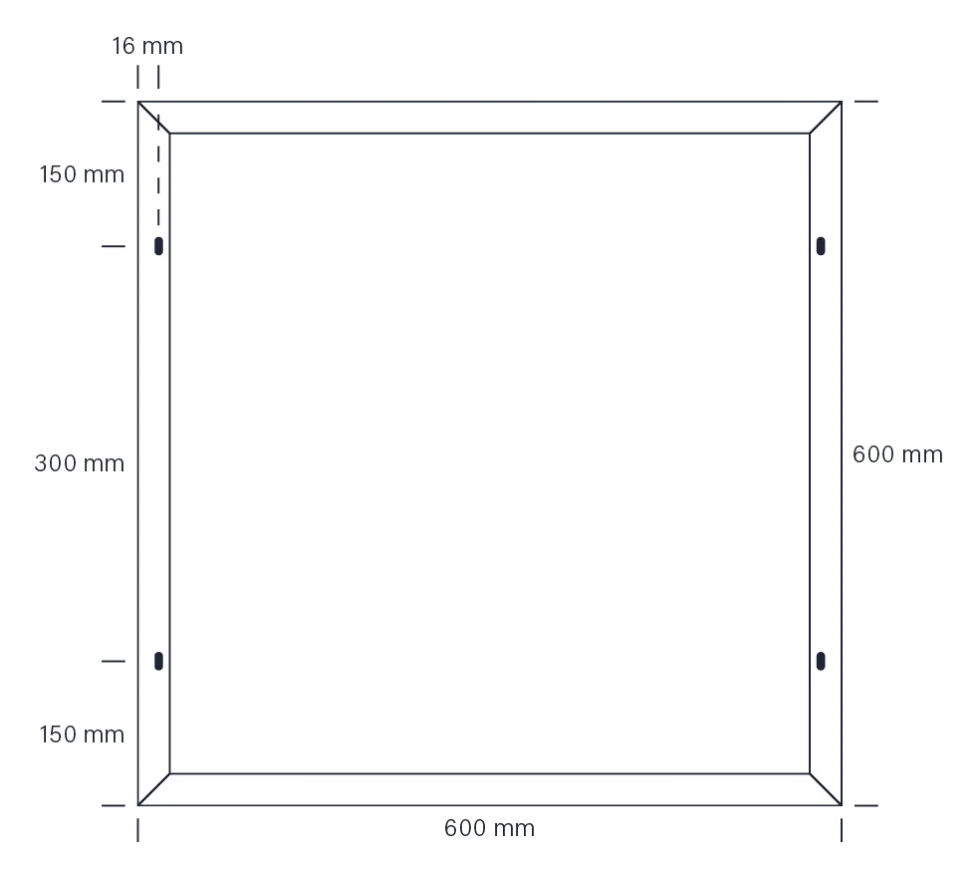 Påbygningsramme 60x60 til Nordtronic ECOtech paneler