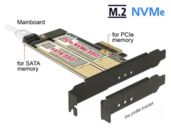 PCI Express x4 kort > 1 x intern M.2 Key B + 1