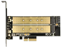 PCI Express x4 kort > 1 x intern M.2 Key B + 1