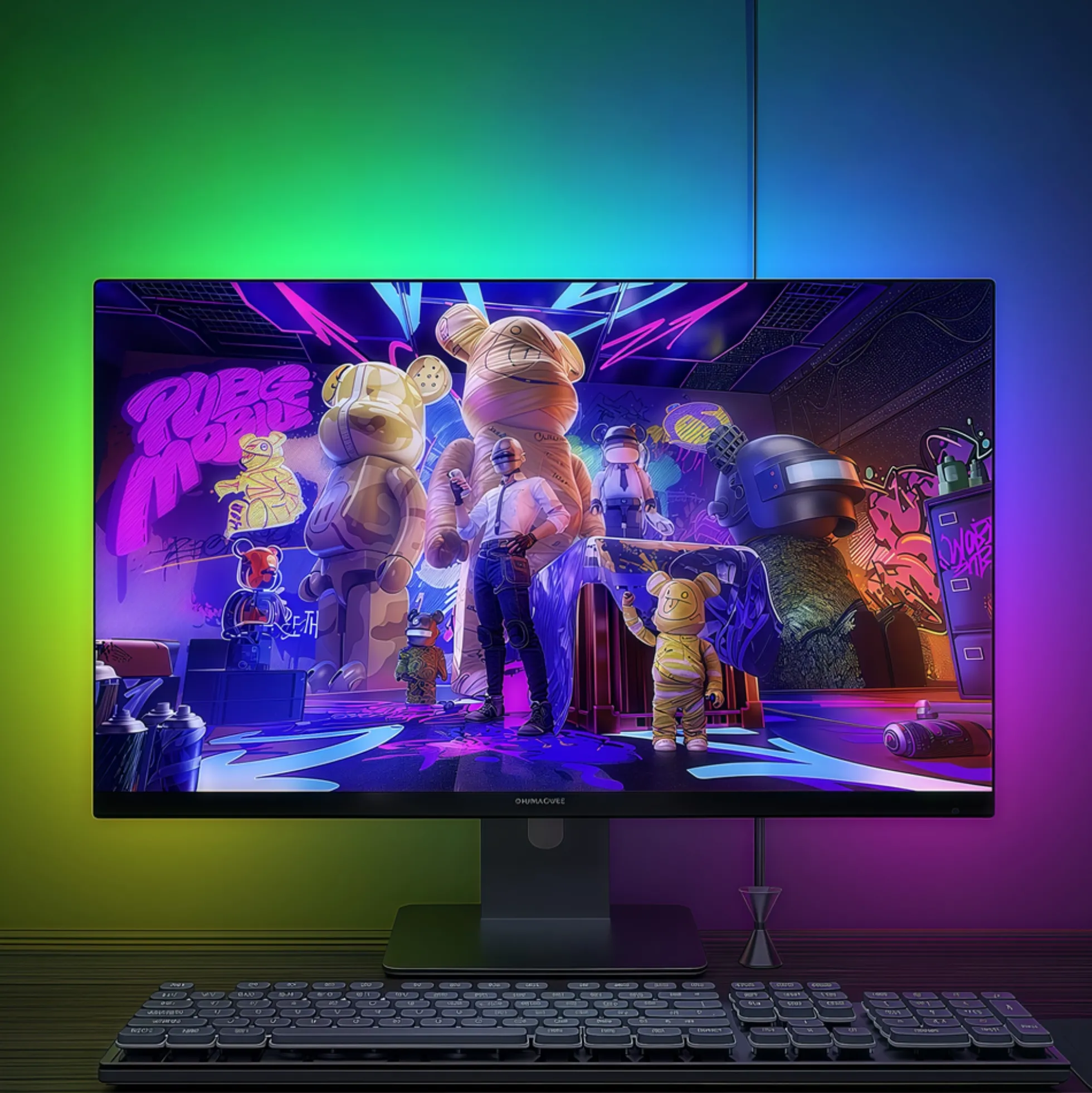 PC Sync LED strip, PC-baggrundsbelysning, RGBIC, USB, 60 LED/m, 10W/m