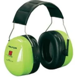 Peltor Optime II høreværn, issebøjle, hi-vis, grøn, Dæmpningsværdi lav 20dB, SNR 31dB