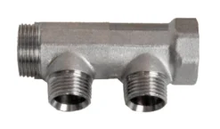 Pettinaroli fordelerrør, 3/4" x 1/2", 2-grens, messing med TEA belægning