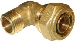 PEX vinkel, nippel, 90⁰, 3/4" x 20 mm, PN 10