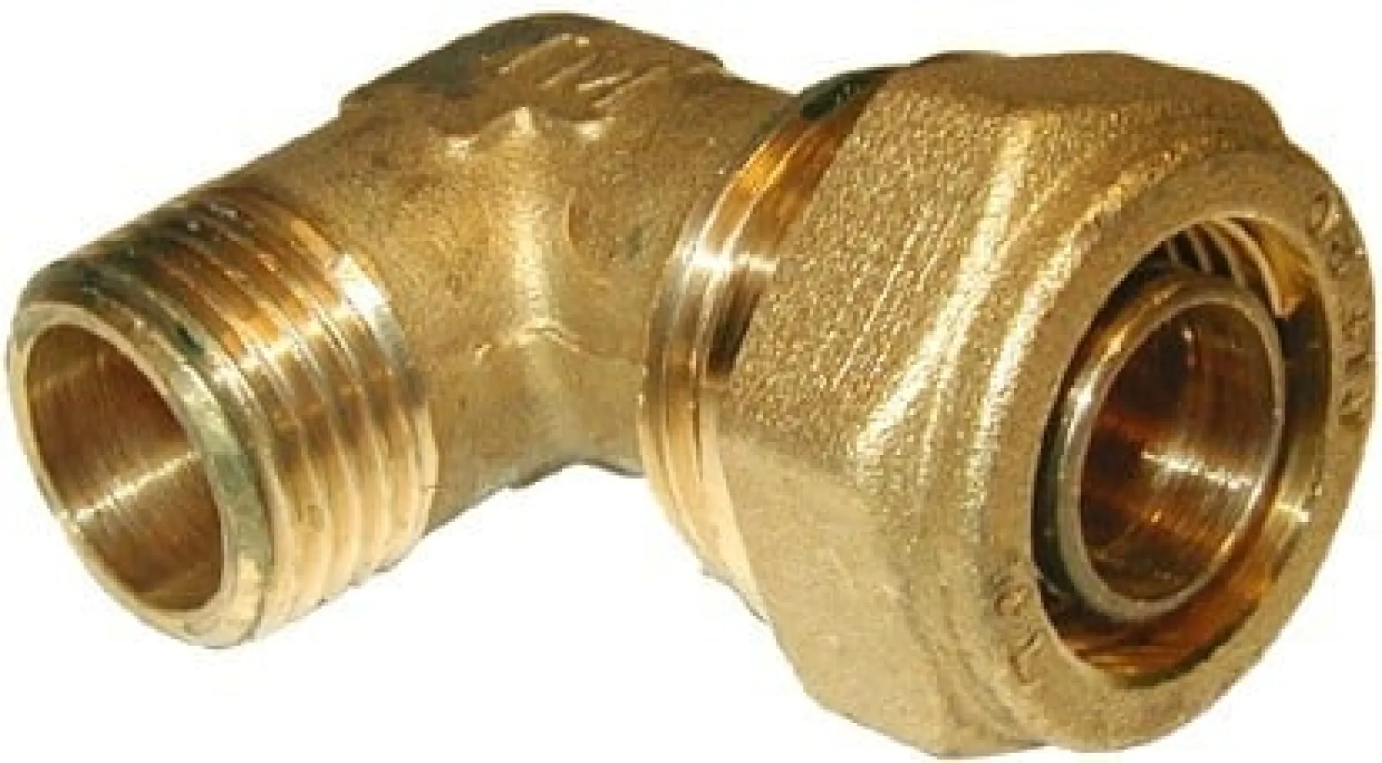 PEX vinkel, nippel, 90°, ½" x 20 mm, PN 10