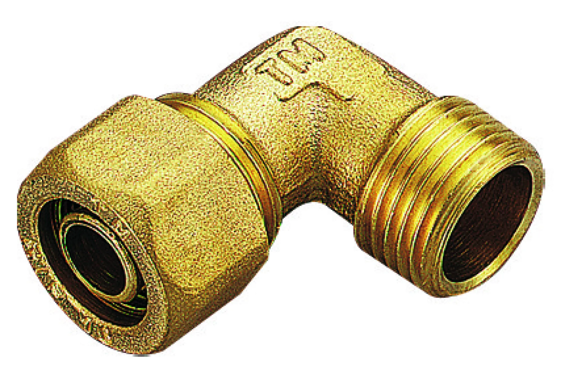 PEX vinkel, nippel, 90°, ½" x 20 mm, PN 10