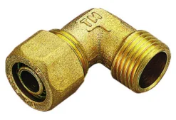 PEX vinkel, nippel, 90°, 3/4" x 22 mm, PN 10