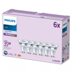 Philips Classic GU10 LED-pære, 36°, 3,5W - 6 pak