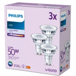Philips Classic GU10 LED-pære, 36°, 4,6W - 3 pak